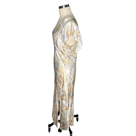 RAILS Dina Diffused Blossom Satin Slip Midi Dress Women's Size Large V-Neck - Picture 5 of 10